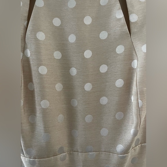Sleeveless, Polka Dot Pleated Classic Dress Size 8 Tahari By Arthur S Levine - Picture 6 of 13